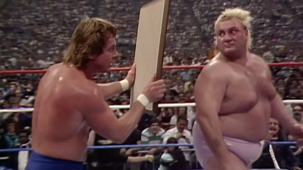 Top 10 Matches That Defined WWE's Golden Era 7 Roddy Piper vs. Adrian Adonis - WrestleMania III (1987)